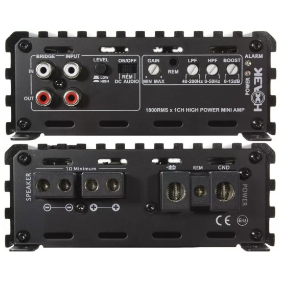 Excursion HXA-3K 1-kanałowy samochodowy wzmacniacz mocy do systemów car audio - moc RMS: 1x600/1200/1800W, wej. High/Low, Auto On/Off, cyfrowy D, LINK